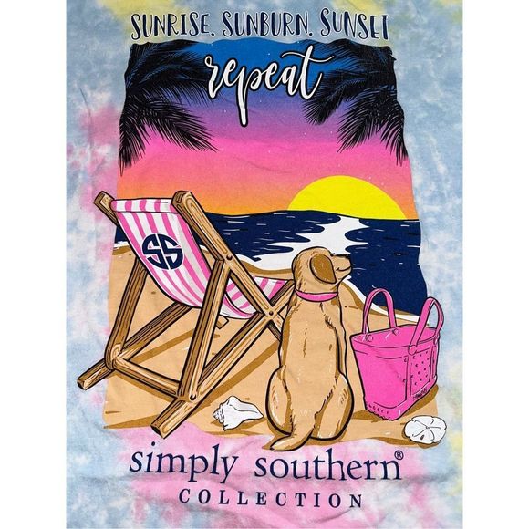Simply Southern Sunrise, Sunburn, Sunset Repeat Tie-Dye Tee - Picture 3 of 5